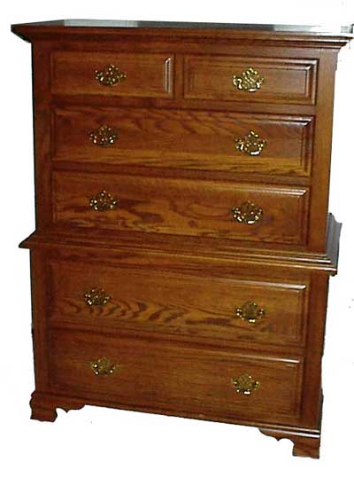Amish Custom Made Oak Chest of Drawers
