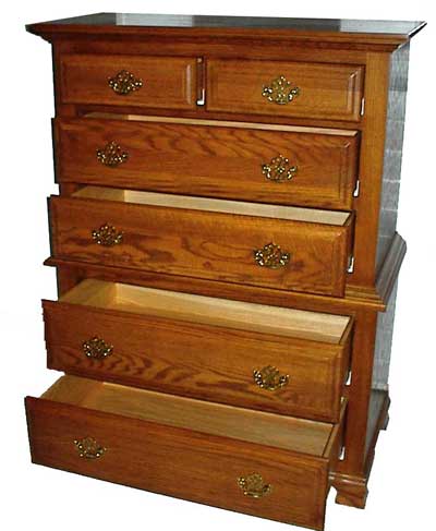 Amish Custom Made Oak Chest of Drawers