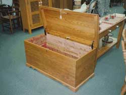 Amish Custom Made Oak Cedar Lined Bed Chest