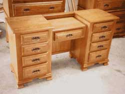 Amish Custom Made Oak Vanity Desk