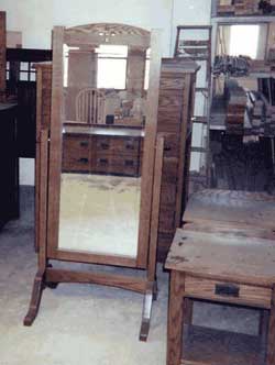 Amish Custom Made Oak Shaker Floor Standing Mirror