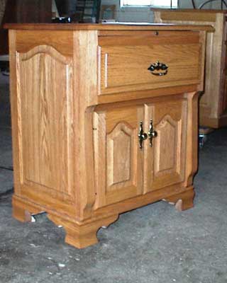 Custom Amish Made Oak Sculpted Nightstand or Endtalble
