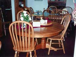 Amish Custom Made Natural Cherry Double Pedestal Oval Table