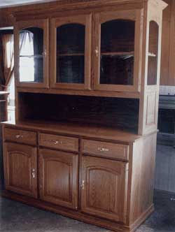 Amish Custom Made Oak Open Hutch with 3 Arched Top Doors