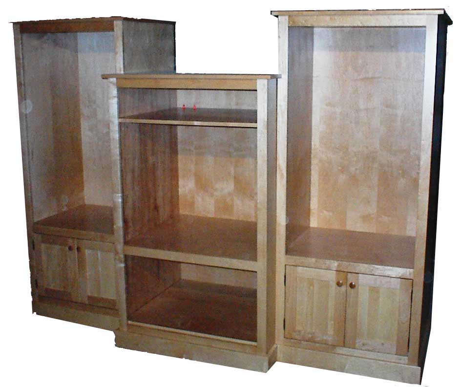 Custom Amish Made Natural maple 3 piece Entertainment Center