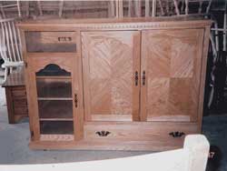 Amish Custom Made Oak Entertainment Center with Parqueted Door