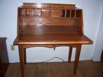 Locally Amish Custom Made Oak Secretary Desk