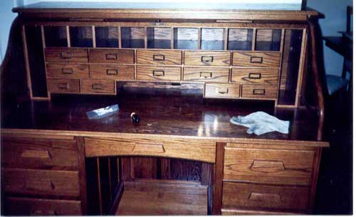 Locally Amish Custom Made Rolltop Desk Interior