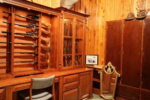 Locally Amish Custom Made Gun Cabinet Wall Unit Side View