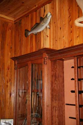 Locally Amish Custom Made Gun Cabinet Wall Unit Close up of Side Safe