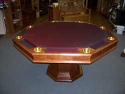 Locally Amish Custom Made Poker Table with the Solid Cherry Top taken Off