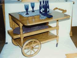 Amish Custom Made Oak Tea Cart