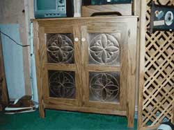 Amish Custom Made Oak and Punched Copper Pie Safe