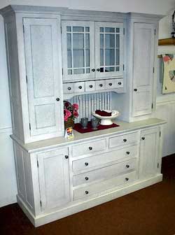 Amish Made Hutch with Crackled Paint Finish