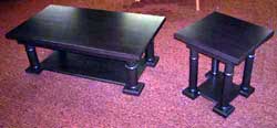 Coffee and End Tables with Mocha Stain Color