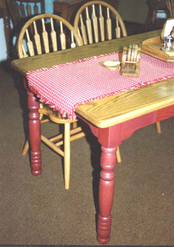 Amish Made Two Tone Painted Farmhouse Table