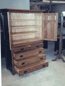 Amish Custom Made Oak Mission Armoire