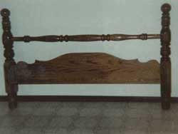 Amish Custom Made Oak Cannonball Headboard
