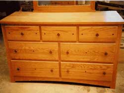 Amish Custom Made Oak Mission Dresser with Diamond Shaped Pulls