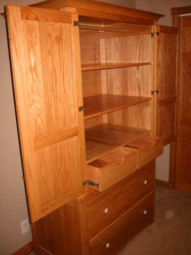 Custom Amish Made Oak Armoire