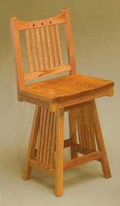 Amish Made Royal Mision Swivel Stool