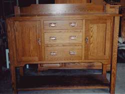 Amish Custom Made Oak Open Base Buffet