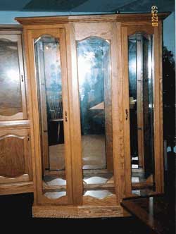 Amish Custom Made 3 Door Oak Curio