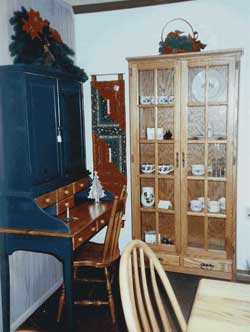 Amish Custom Made Oak Devinshire Cabinet with Two Lower Drawers
