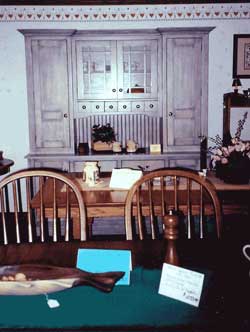 Amish Custom Made Hutch with Blue Crackled Finish
