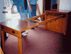 Amish Custom Made Oak Diners Cabinet Extended
