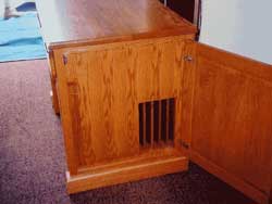 Amish Custom Made Oak Diners Cabinet Leaf Storage