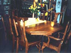Amish Custom Made Cherry Queen Anne Table with Hexagon Top
