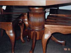 Amish Custom Made Cherry Queen Anne Fluted Pedestal