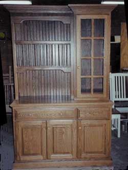 Amish Custom Made Oak Hoosier with Bead Board Backing