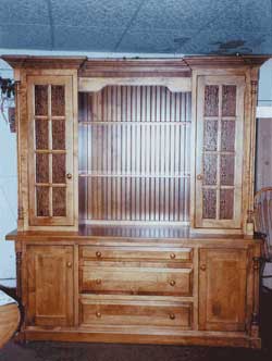 Amish Custom Made Cherry Virginia Cupboard with Bead Board Backing