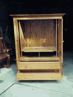 Amish Custom Made Quartersawn Oak Mission Entertainment Center