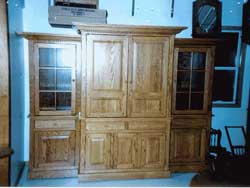 Amish Custom Made Oak Three Piece Entertainment Center