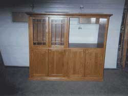 Amish Custom Made Oak Open Back Entertainment Center