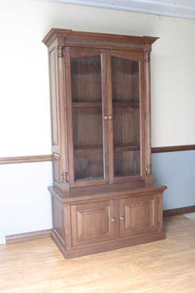 Locally Amish Custom Made Cherry Gun Cabinet Safe Full View
