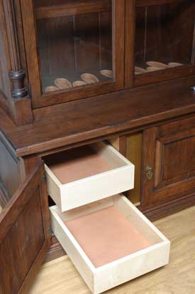 Locally Amish Custom Made Gun Cabinet Safe Close Up of Drawers