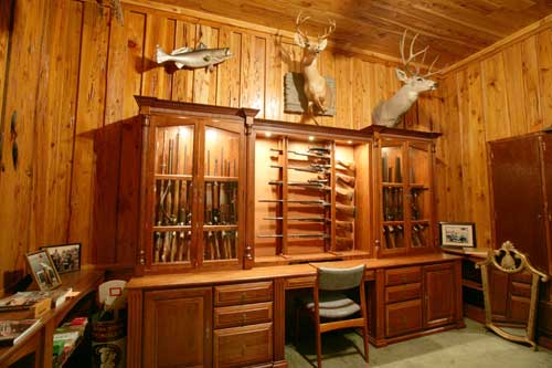 Locally Amish Custom Made Gun Cabinet Wall Unit Full View