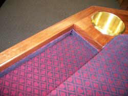 Locally Amish Custom Made Poker Table Close Up Brightened of the Suited Fabric